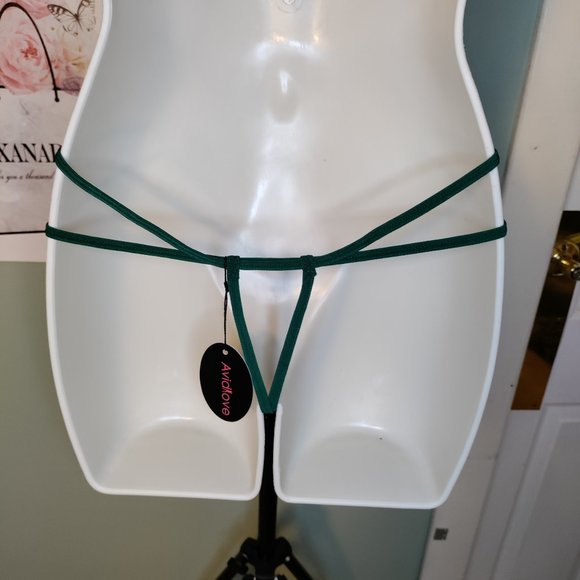 Christmas Lingerie Teddy Lingerie Green Halter V Neck Lace Bodysuit - Picture 9 of 10